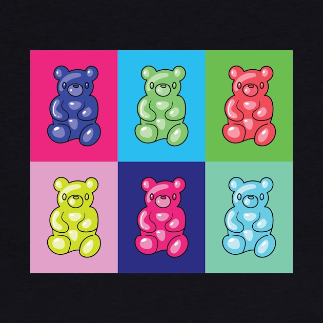 Gummy Cartoon Bears Pop Art by Ichaku